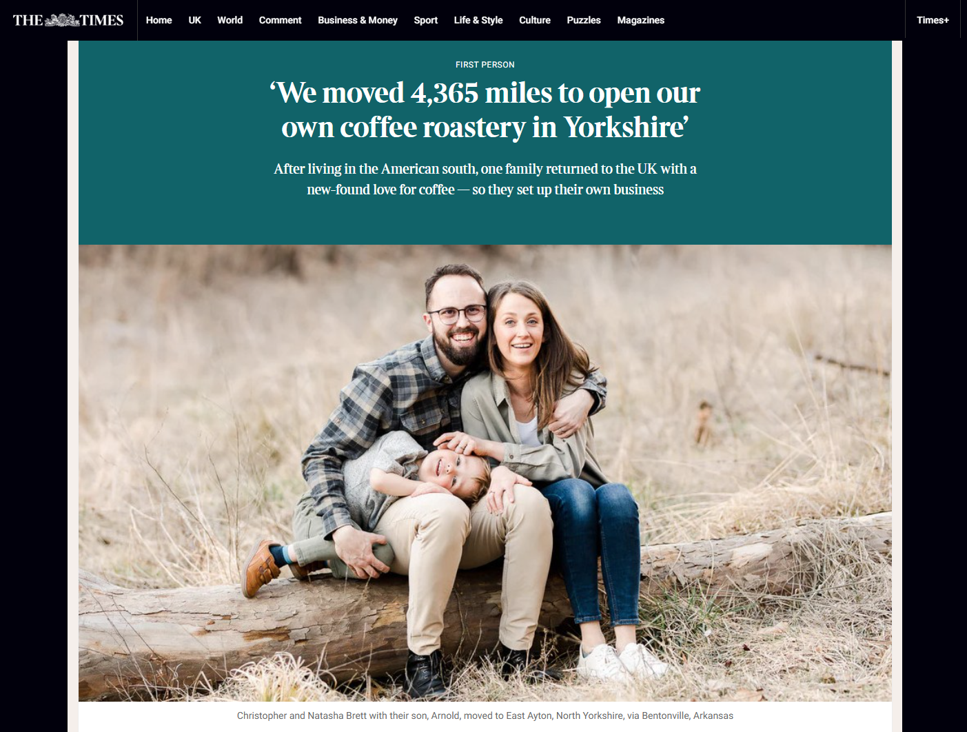 Forge Valley Roasters Featured in The Times!